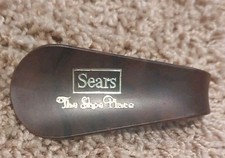 Vintage Shoe Horn Sears The Shoe Place Brown W/ Gold Letters