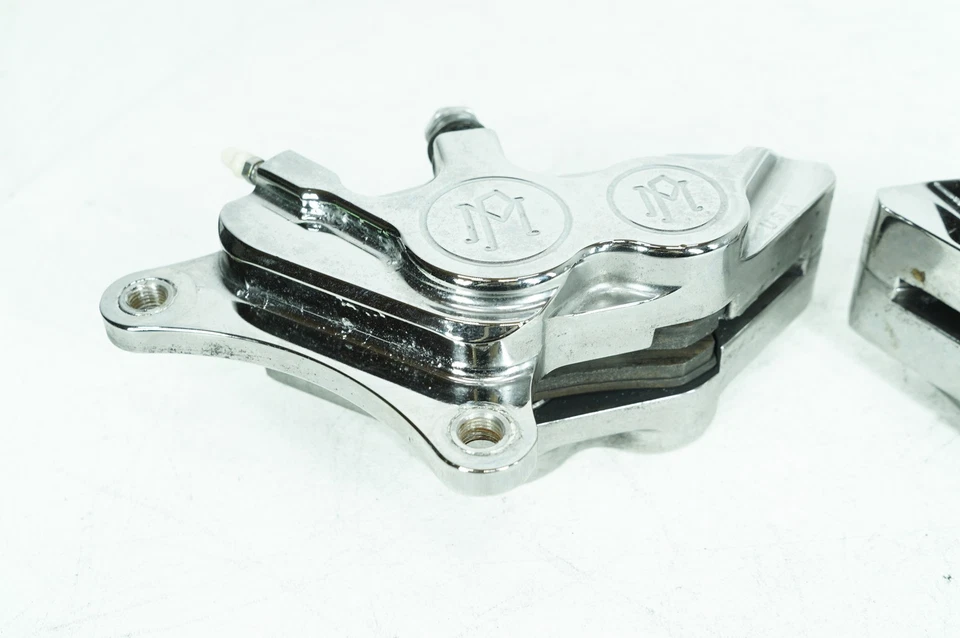 1999 Harley Touring Road King Front Left Right Brake Calipers Chrome PEELING - Image 3 of 4