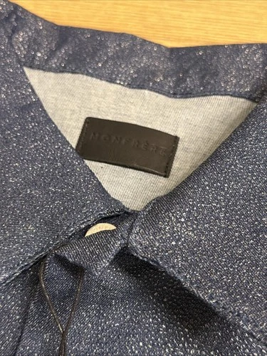 Monfrere Stingray Print Dean Denim Jacket Blue Snap Button Mens Size S NWT $478 image 5