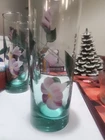 3 Pcs Fenton Glass Hand Painted Floral Tumbler Vase  Signed D Robinson