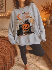Halloween Trick or Treat Sweatshirt Spooky Fall Autumn Party