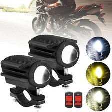 Windance 2PCS Motorcycle LED Headlight,32W 4 Modes Hi/Lo Beam Yellow Black2pcs