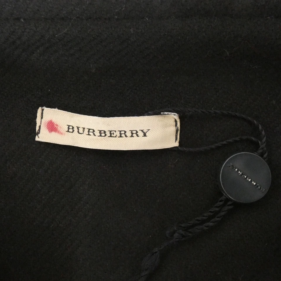 Burberry Cape Coat Cashmere Merino Wool Black Double Breasted Designer UK 10 - Image 3 of 4
