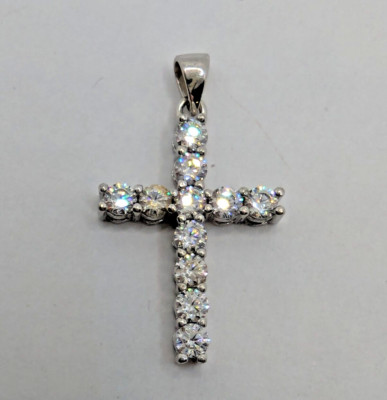 Sterling Silver 925 Cubic Zirconia Cross Pendant | eBay