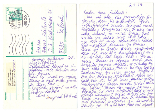 100585 - Entero P 126 - Postal - Heidelberg 9.4.1979 a Salach - Imagen 2 de 2