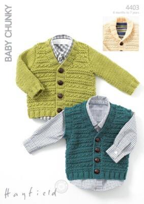 Sirdar Strick Muster - Hayfield Baby Grob, Weste Und Strickjacke 4403
