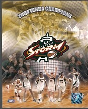 SEATTLE STORM 2004 WORLD CHAMPIONS 8x10" PHOTO BIRD JACKSON LENNOX WNBA HOLO COA