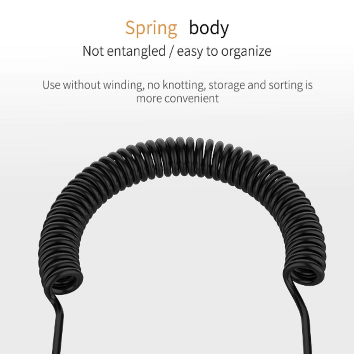 YACSEJAO Cavo audio a spirale di ricambio da 3,5 mm a 3,5 mm (1/8) e 6,5 mm (1/4) cavo ausiliario Aux