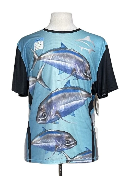 Loco Skailz Performance S/Sleeve Fishing Shirt Jacks Back L & XXL New