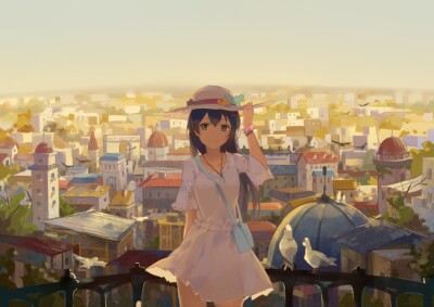 Anime long hair white dress love live girls hat sonoda Playmat Gaming Mat