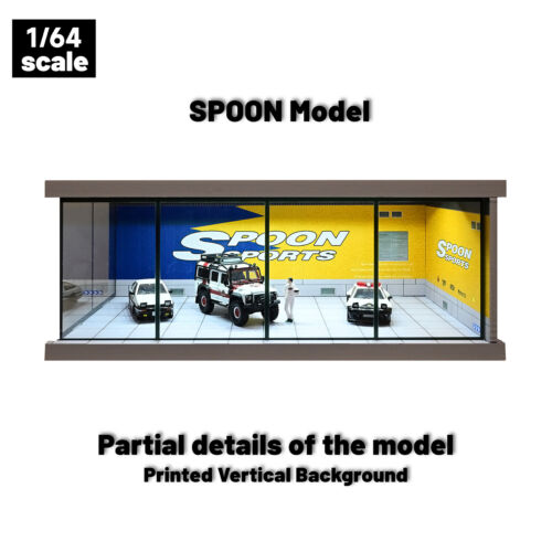 Diorama 1:64 Car Garage Model LED Lighting Parking Lot Scene Display Case Toy AU - Picture 59 of 63