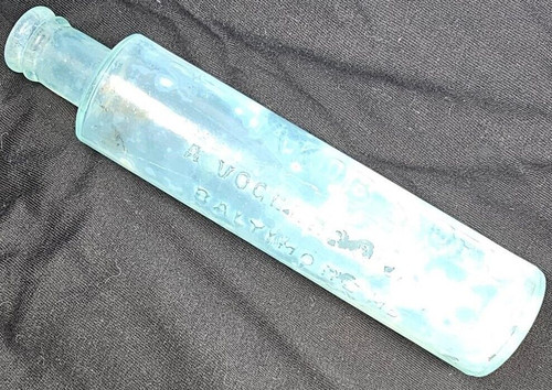 St. JAKOB's OEL Bottle Blown in Mold 1890s Baltimore MD Quack Medicine 6 5/8"