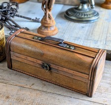 VALIGIA DECORATIVA PER BOTTIGLIE MARRONE BAULE SCRIGNO STILE ANTICO LEGNO VINTAGE NUOVA