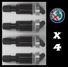4x Tyre Pressure Sensor Valve Stem Black TPMS for Alfa Romeo Giulia Stelvio