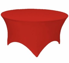 Round Spandex Tablecloth Fitted Stretch Table Red Cover Wedding Banquet Party