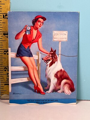  1940's EDWARD D'ANCONA Pinup Exhibit Card ''Best in Show'' 