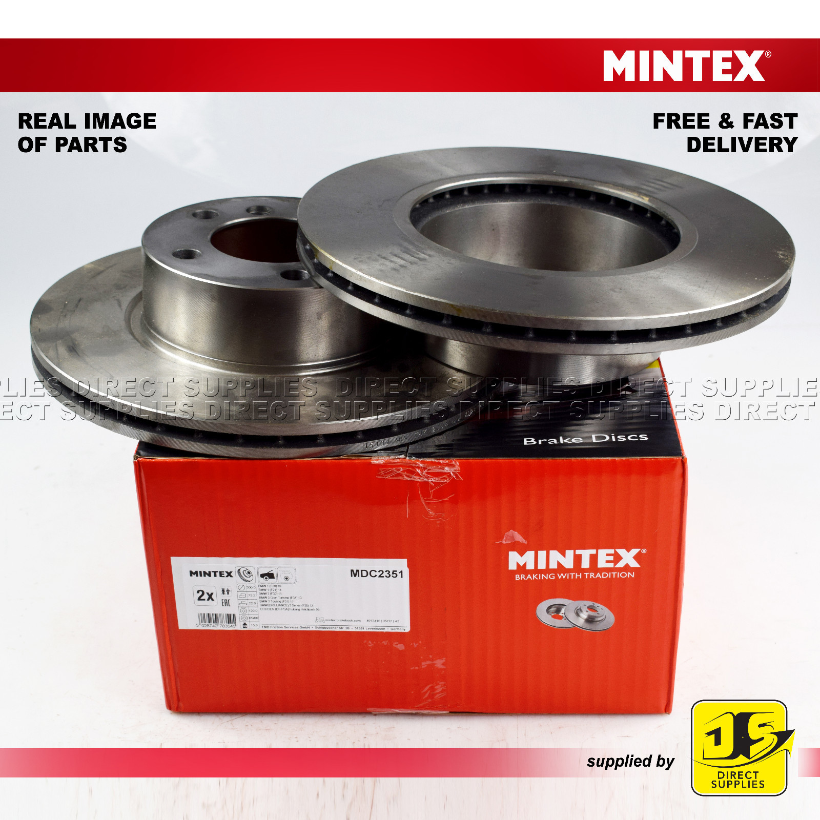 BMW 1 F20 F21 - 3 (F30, F80) F31 - 4 MINTEX FRONT DISC MDC2351 PAIR