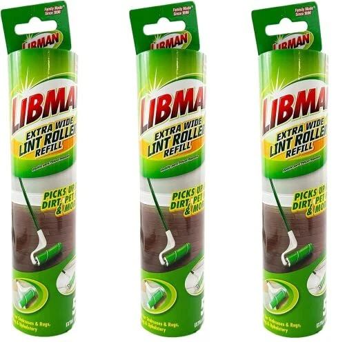 Libman Extra Wide Lint Roller Refill 3 Pack 150 Sheets eBay