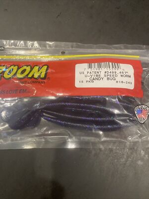 Zoom Candy Bug Ultra Vibe Speed Worm 6  Split Tail  (15 Pk)
