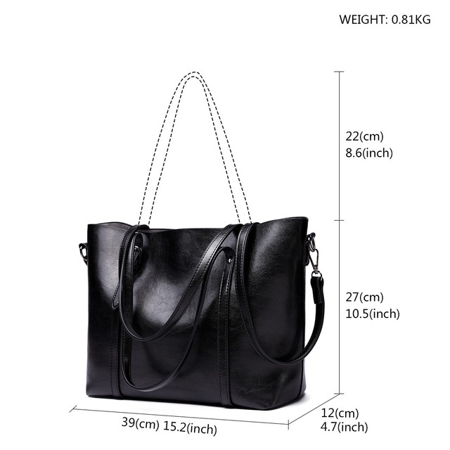 plain black handbag