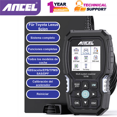 ANCEL TD700 All System Auto Diagnosegerät OBD2 Scanner KFZ Ausleseger für Toyota