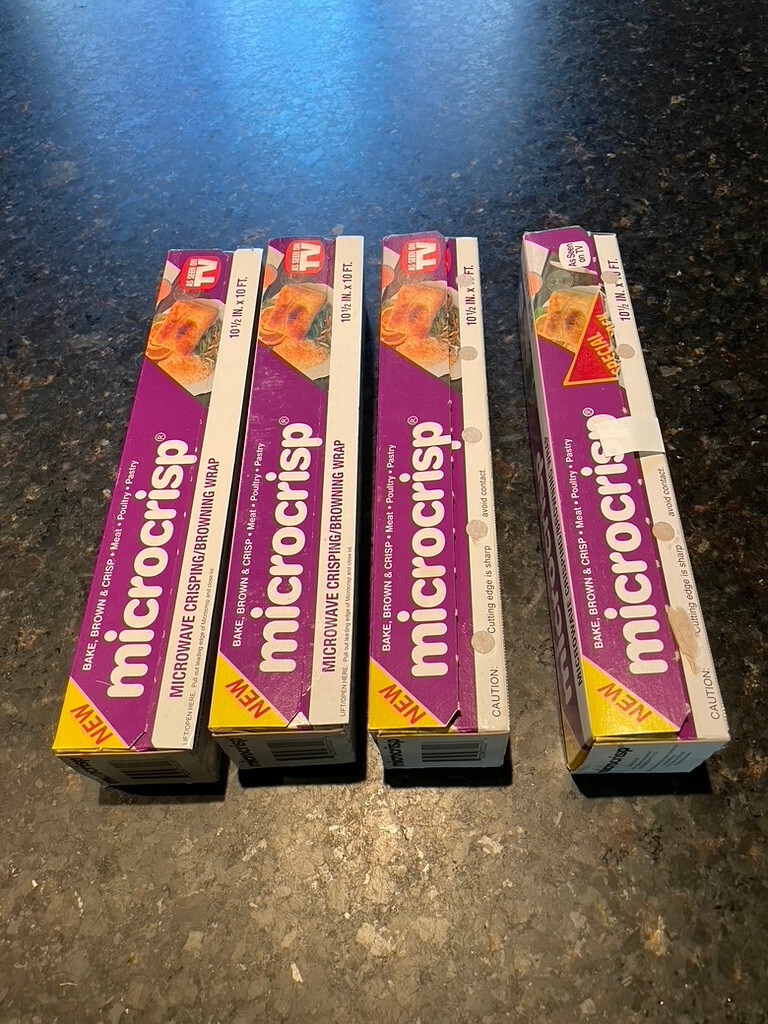 4 Boxes MICROCRISP Microwave Crisping Browning Wrap Pate AS SEEN ON TV