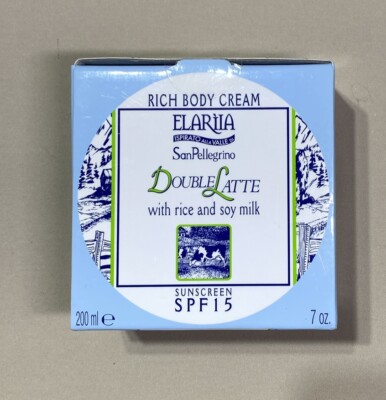 Elariia Double Latte Rice And Soy Milk Rich Body Cream  SPF 15 7fl. oz. HTF NEW