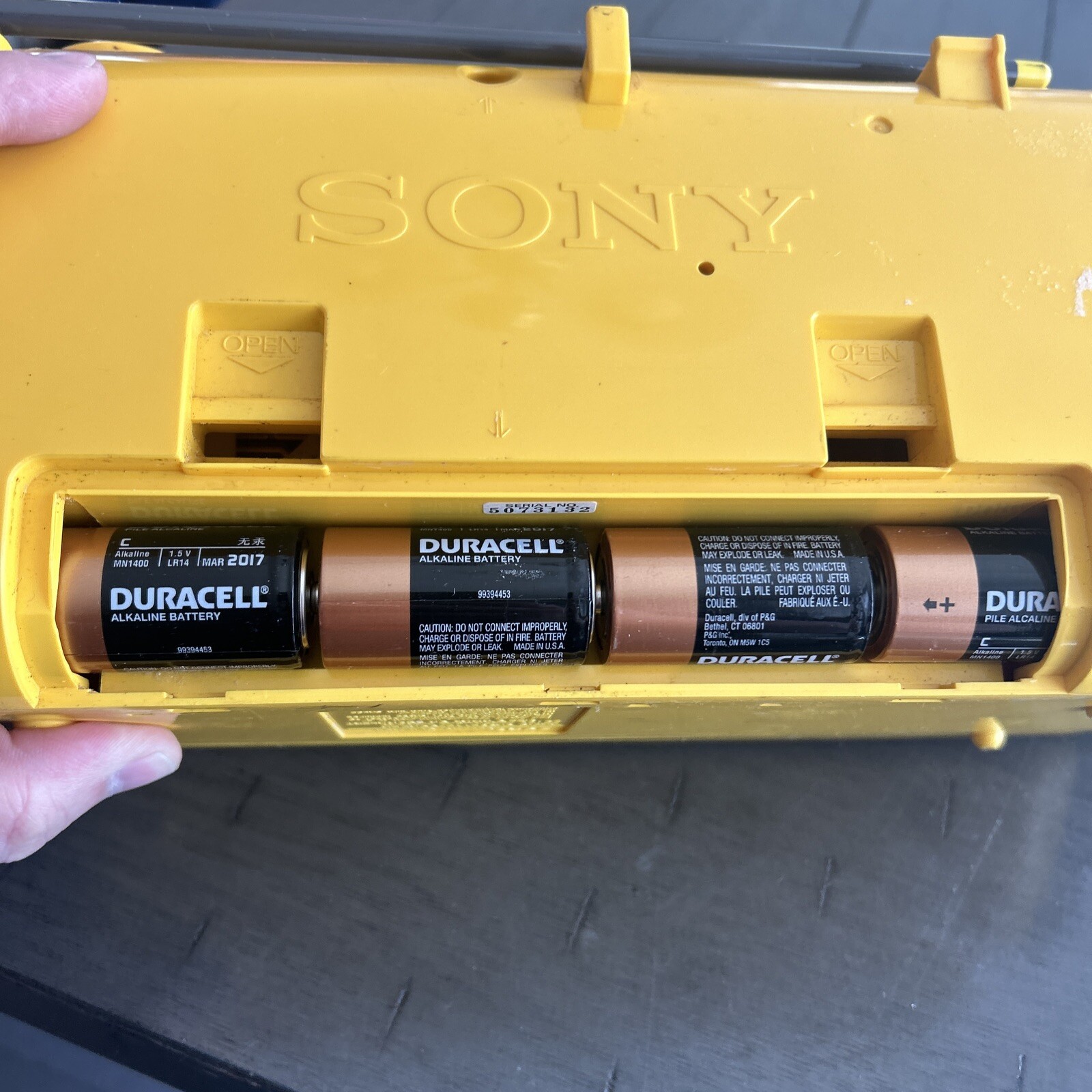 Vintage Sony Sports CFM-104 Yellow Boombox AM/FM Radio Cassette-Corder, Tested