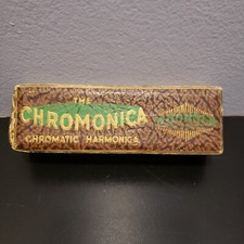 Used Vintage M. Hohner The Chromonica Silver 200 C Harmonica w/ Original Box