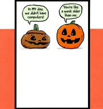 Funny Happy Halloween Rotten Pumpkin Old Jack O Lantern Hallmark Greeting Card