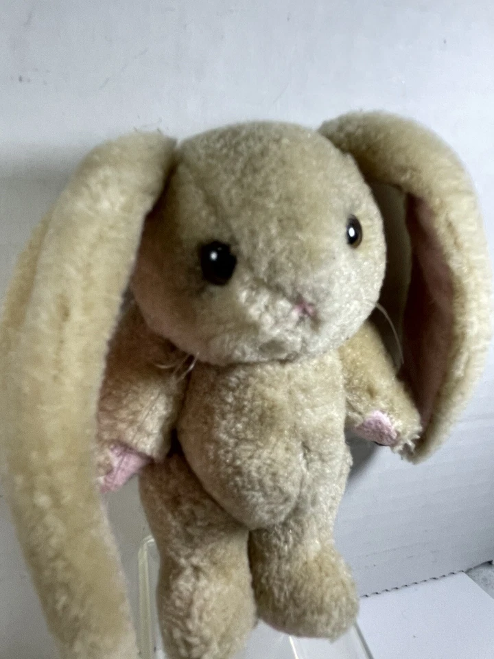 Floppy Long-Ear Bunny plush Jointed Pink ears Articulated Vintage Adorable - Image 3 of 4