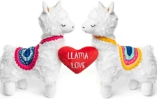 Light Autumn Valentines Day Stuffed Animals - Plush Llama Gifts Llama Love