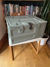 Vintage WWII 1944 Metal Ammo Crate Refurbished Powder Coated Hinged Lid