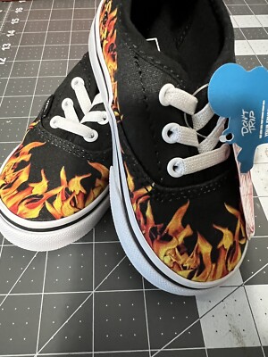 Vans Elias DIGI Flame Black True White size Toddlers Shoes Box