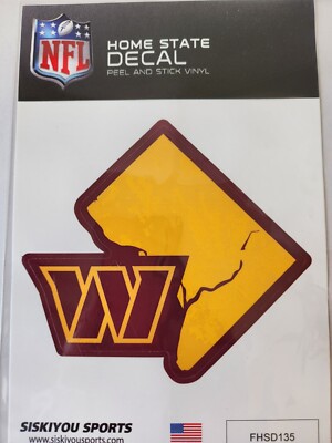 Washington Commanders Home State Vinyl Auto Decal NFL Football