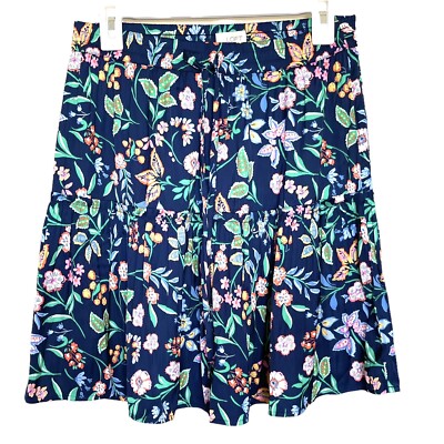 Loft Outlet Women Skirt Sz Small Floral Short Front Tied Tiered