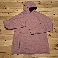 01 ALGO Hoodie Mens Large Pink Performance Sweatshirt Stretch Lined Outdoor Gym