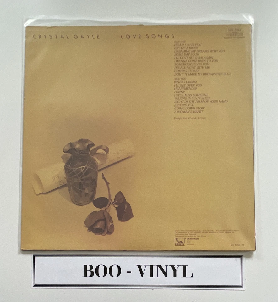 Crystal Gayle - Love Songs - Used Vinyl Record Country / Folk Lp Ex / Ex - Image 2 of 4