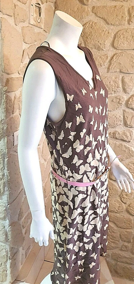 Robe marron papillon neuve taille 44 FR marque Betty Barclay étiquetée 99€ (cm) - Photo 3/4