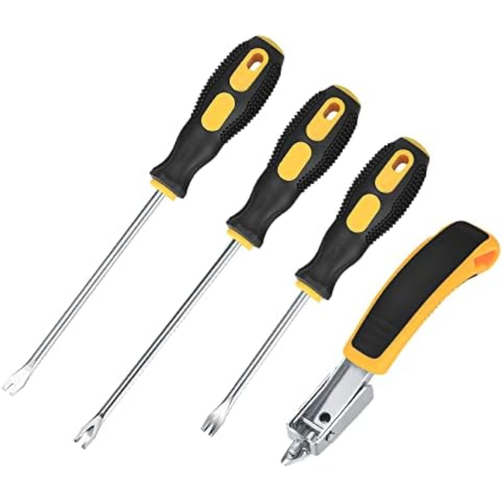Levapunti Professionale Tappezzeria 4pz - Kit Estrattore Graffette Legno