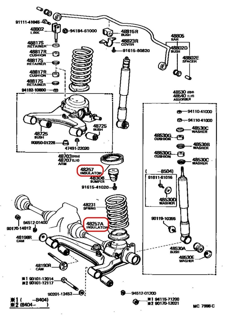 Toyota Genuine Celica MA61 TA61 Insulator Rear Coil Spring