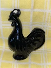Fenton Glass Mini Miniature Black Rooster Chicken Figurine