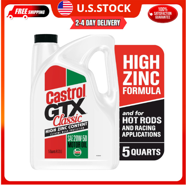 Castrol GTX Classic 20W50 Conventional Motor Oil, 5 Quart Ju