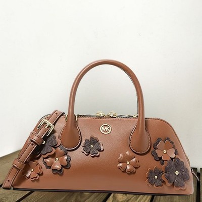 Michael Kors Petra Women Small Handbag Floral Embellished Crossbody Bag Luggage