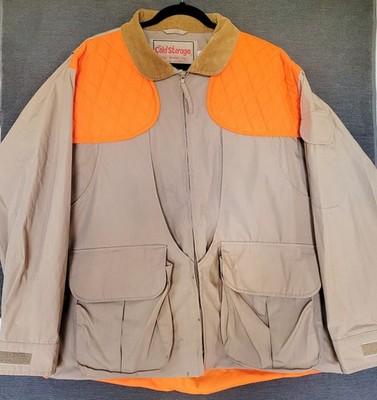 Cold Storage LARGE Shooting Upland Hunting Jacket Foul Weather Gear Orange Vtg