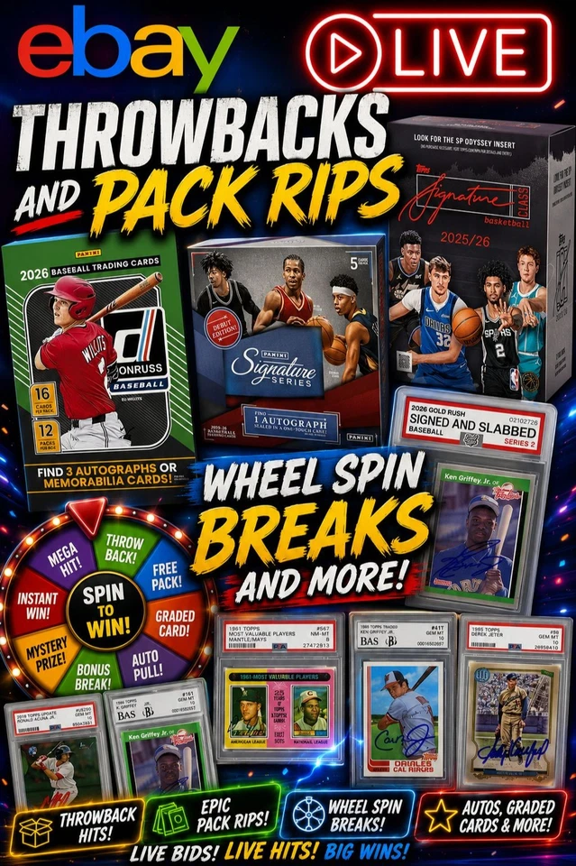 THROWBACK & WHEEL SPIN ⚾ BREAKS  PACK RIPS N CARD OVER 100 RIP N SHIP ITEM