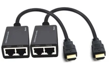 Hdmi Extender Over Cat5e/6 Rj45 Ethernet Splitter To Hdmi 2 Ports Network Adapte