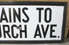 Vintage 1930s New York City Porcelain IND Train Station Subway Sign Church Ave. — photo 2