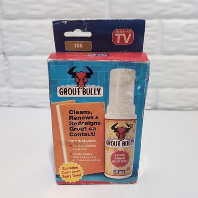 As Seen On TV Grout Bully TAN Cleaning Kit Solution And Erasers Tile Grout