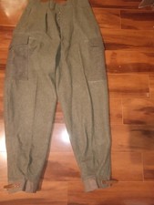M/42 Antique swedish WW2 army pants WOOL military green 1941 sweden CARGO